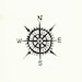 PRINT - Compass / Cardinal directions BLACK LINOCUT 8x10