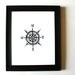 PRINT - Compass / Cardinal directions BLACK LINOCUT 8x10