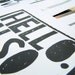 LINOCUT PRINT - Hello. Also, I love you BLACK letterpress typography valentine poster 8x10