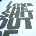 POSTER - I love you... GREY block print 10x18 letterpress typography
