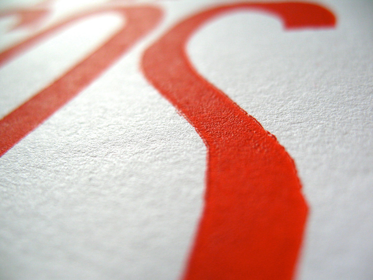 LINOCUT PRINT - 10 mil besos RED / orange block print 8x10 valentine letterpress print