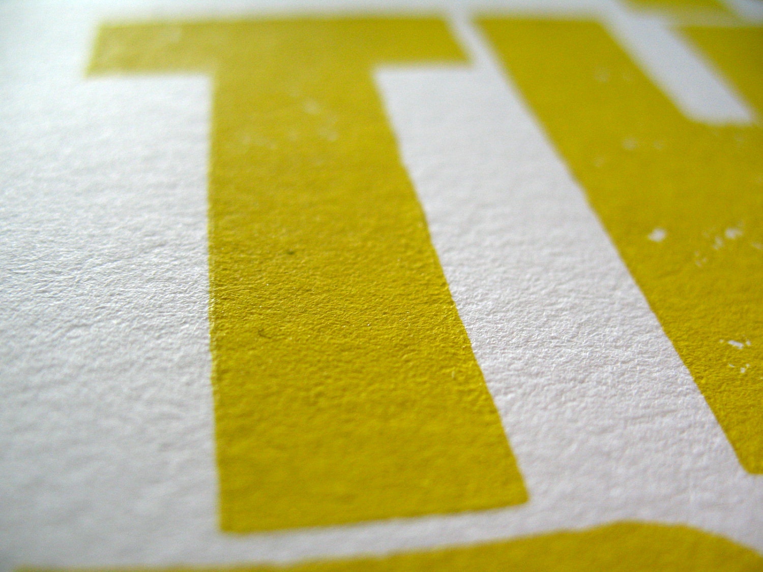 PRINT - Today is the day YELLOW block print linocut 8x10 motivational poster