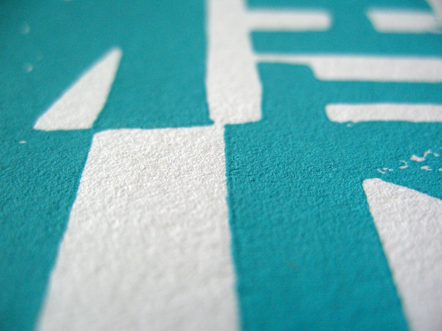 LINOCUT PRINT - Small acts BLUE typography letterpress poster 8x10