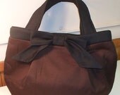 Clearance - was 49 - Brown and Black Purse Handbag with Bow