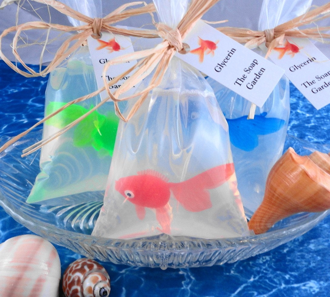 Soap - Goldfish in a Bag  Soap - Glycerin Soap - Handmade Soap - Party Favors