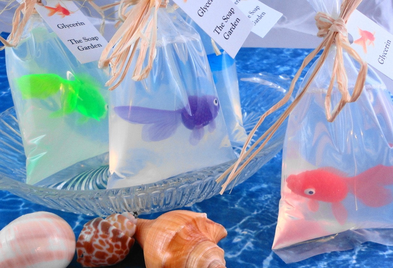 Soap - Goldfish in a Bag  Soap - Glycerin Soap - Handmade Soap - Party Favors