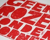 Printmaking, Hand Pulled Print, Raw Art Letterpress, Dutch Language, Inspirational, Rose Quote