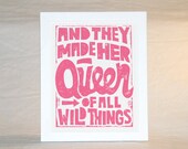Where the Wild Things Are Typography Poster Art Print Rumpus Queen of all Wild Things