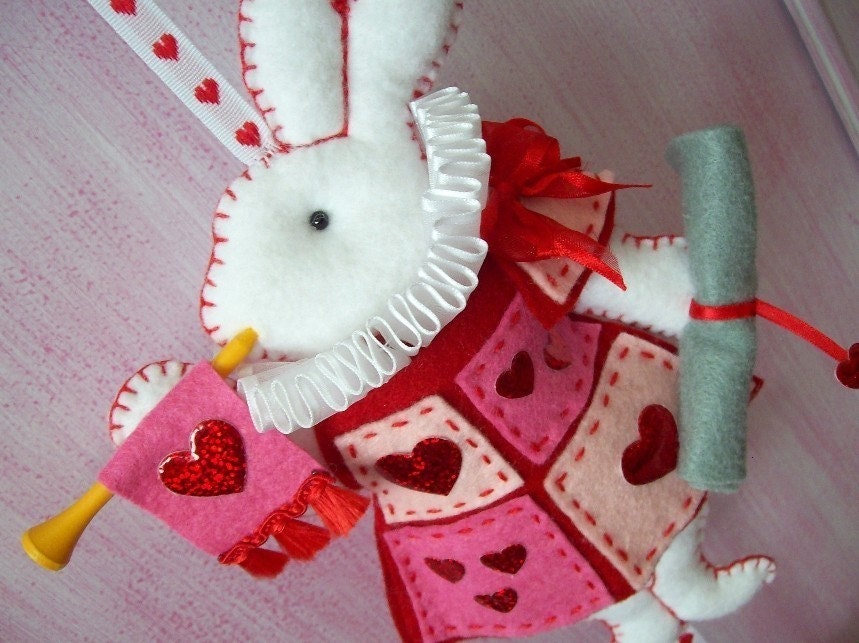 Nursery Mobile - White Rabbit in court - pink