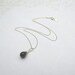 Tiny Grey Moonstone Necklace, Dark Grey Moonstone Briolette on Sterling Silver