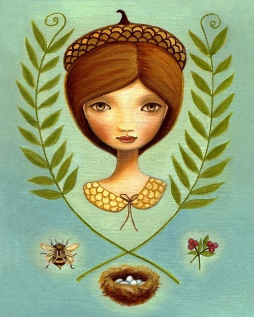 The Acorn Queen print - on somerset velvet