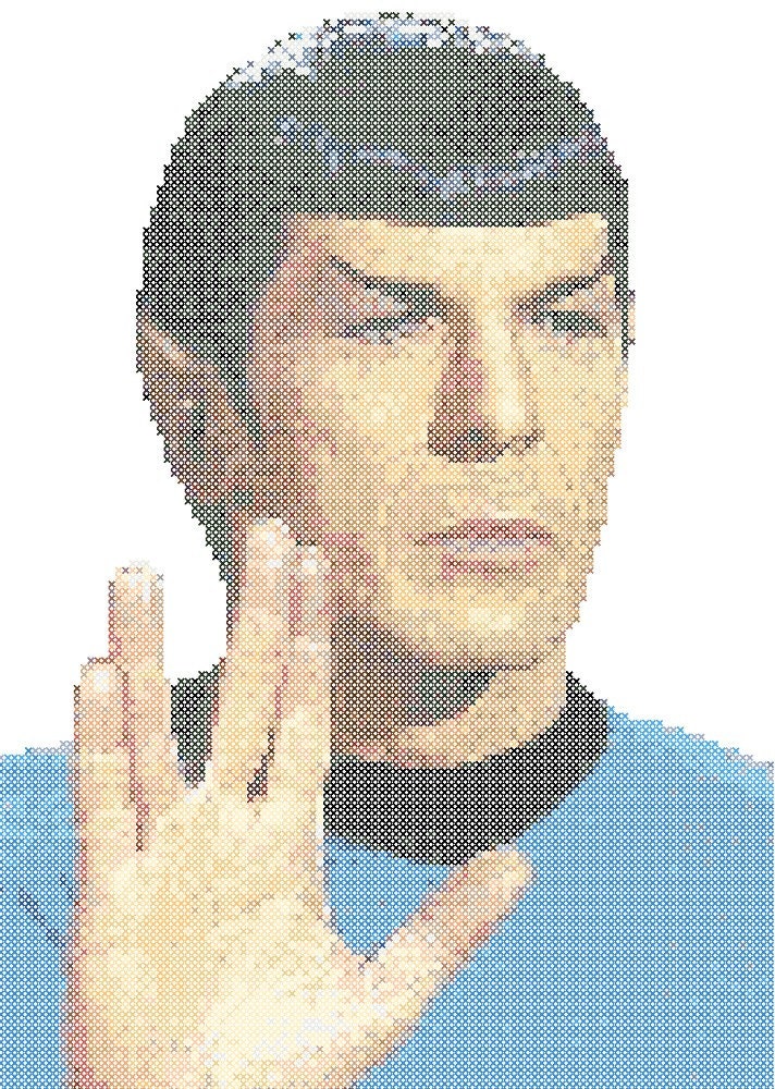Mr. Spock Vulcan Salute Counted Cross Stitch Pattern PDF