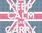 Keep Calm and Carry On Union Jack Background Counted Cross Stitch Pattern PDF