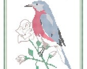 New York State Bird, Flower and Motto Counted Cross Stitch Pattern PDF