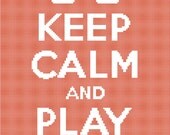 Keep Calm and Play Mahjong Counted Cross Stitch Pattern Easy PDF