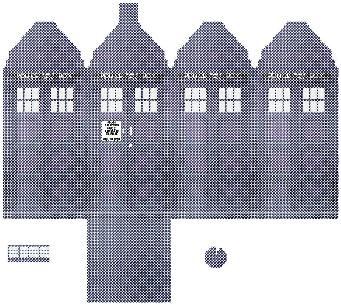 Tardis in 3D Cross Stitch/Plush Pattern PDF