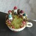 Tiny Fairy Houses and Village, Waldorf Fairy Garden in a Cup, Needle Felted