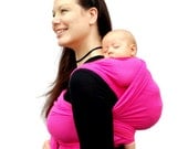 Baby Wrap Carrier Woven Wrap Cotton Gauze Fuchsia Baby Shower BabyEtte - Non-Stretchy - Many Colors in Shop - Ready to ship