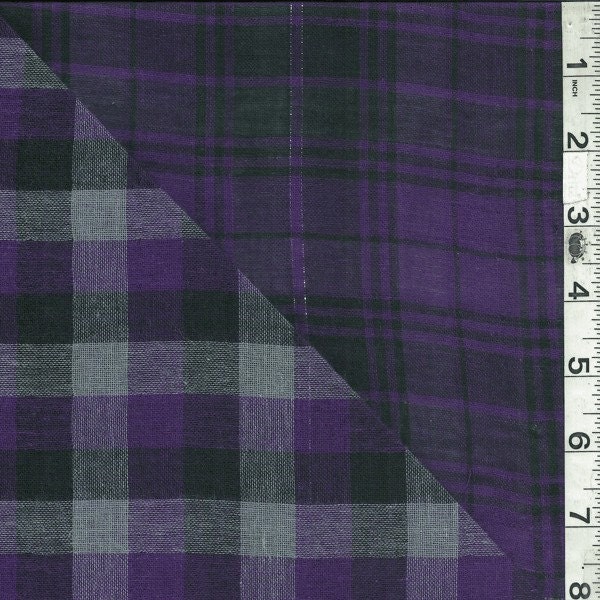 Baby Wrap Carrier Woven Cotton Gauze Double Layer Reversible Purple and Black BabyEtte - Mad About Plaid - Ready to Ship