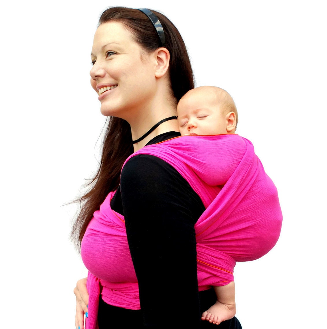 Baby Wrap Carrier Woven Wrap Cotton Gauze Fuchsia Baby Shower BabyEtte - Non-Stretchy - Many Colors in Shop - Ready to Ship