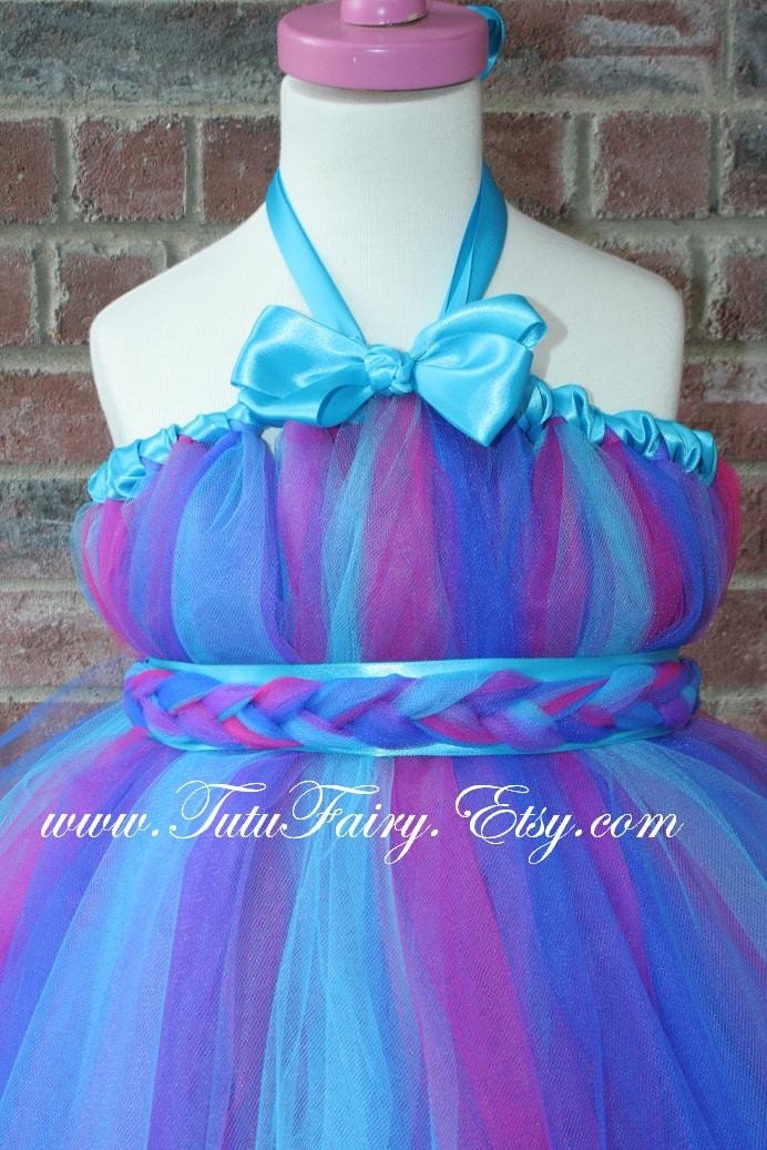 Butterfly Inspired Tutu Dress.. Braided Sash.. Hair Bow...Flower Girl Dress.... Birthday Dress. Newborn-5t