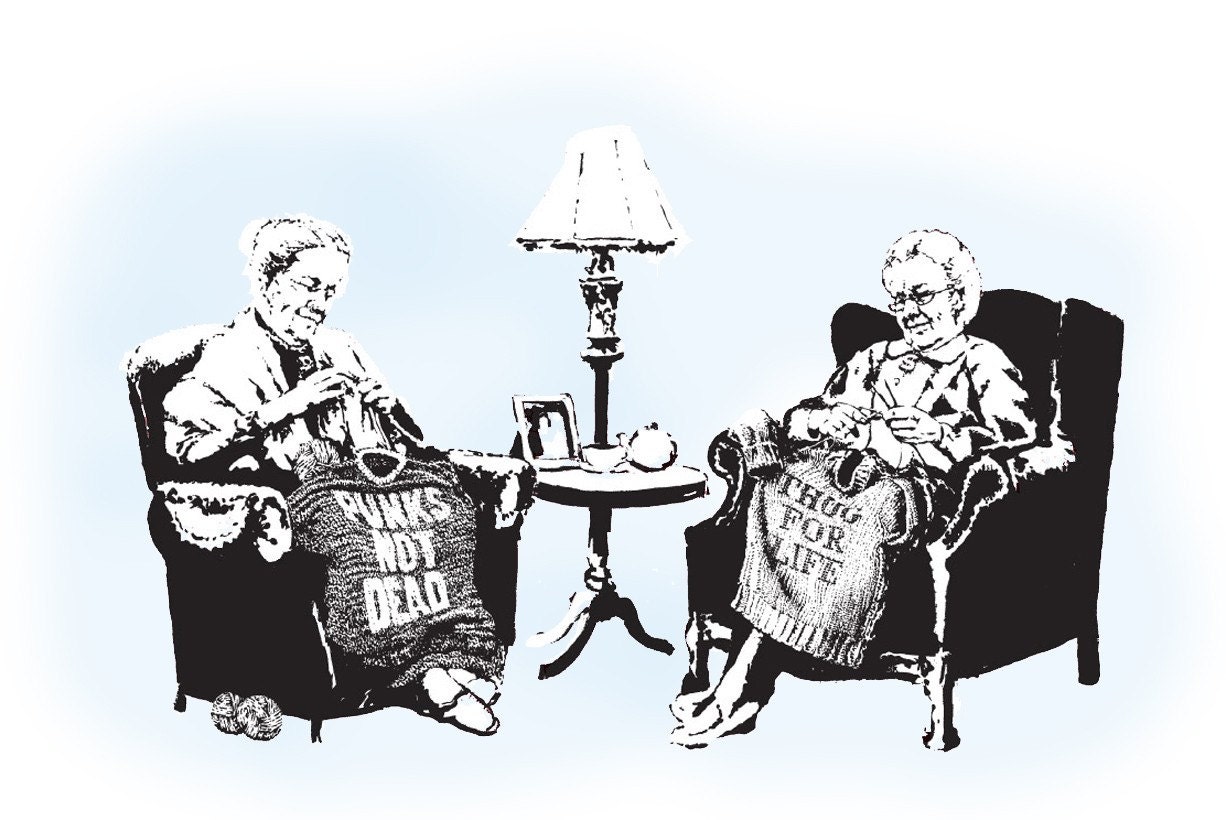 Back in the Day Wild Grannies - Banksy U.K. Street Graffiti Artist T-shirt