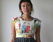 Comic Book Polka Dot Mini Dress Sz XS S M L