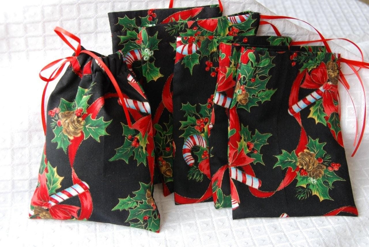 christmas gift bag with drawstring closure in by creativechics christmas gift bag with drawstring closure in by creativechics