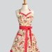 Womens Sweetheart Apron / Sophie from Moda Fabrics Beautiful Pastel Floral with Red Check Trim