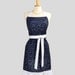 Cute Kitsch Retro Apron : Full Kitchen Womens Apron in Purple Petite Floral and Wide White ruffle