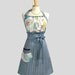 20% Off Sale Cute Kitsch Retro Apron . Full Kitchen Womens Apron Handmade Dena Designs Leanika Blue Pink Floral