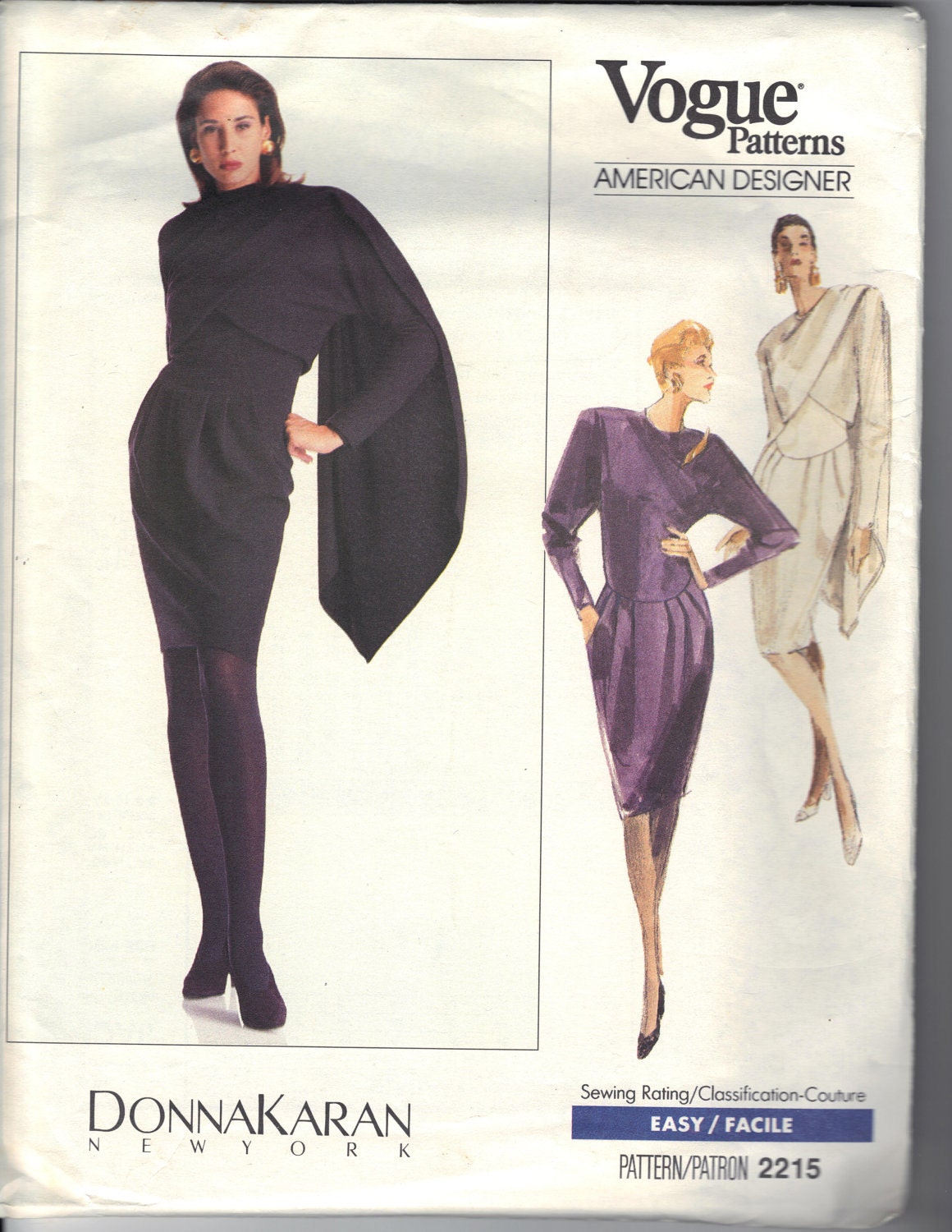 Donna Karan New York Vogue American Designer Dress 2215 1980s