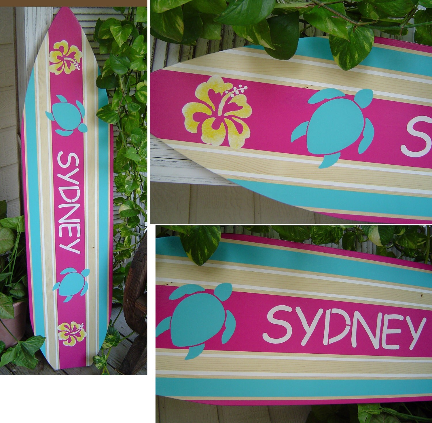 Items similar to 4FT Surfboard Hawaiian wall art decor Room Decor