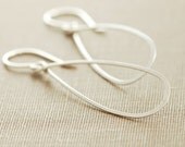Sterling Silver Teardrop Earrings, Metal Hoop Earrings, Handmade Earrings, aubepine