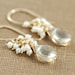 Citrine Seed Pearl Dangle Earrings 14k Gold Fill, Wire Wrapped Gemstone Earrings, aubepine