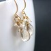 Citrine Seed Pearl Dangle Earrings 14k Gold Fill, Wire Wrapped Gemstone Earrings, aubepine