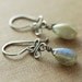 Labradorite Clover Earrings in Oxidized Sterling Silver, Gemstone Dangle Earrings, Handmade, aubepine