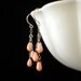 Coral earrings Coral cluster earrings Gemstone cascade earrings Pink coral earrings