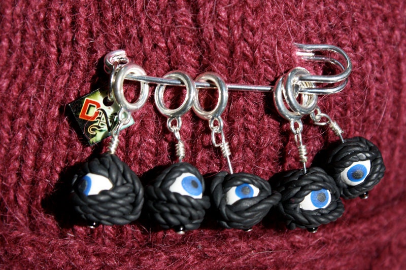 Caution.....Live Yarns Knitting Stitch Markers (Eyes)
