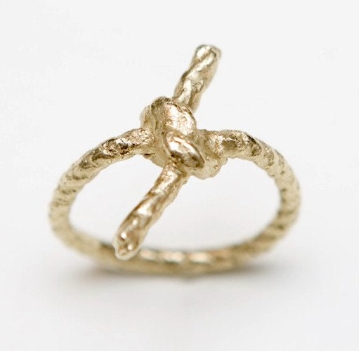 14K Gold Vermiel Silver Forget Me Knot Ring