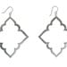 Silver Damask Lace Outline Dangle Earring
