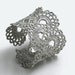 Vintage Scalloped Lace Silver Cuff Bracelet