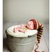 20% OFF SALE - Funky Organic Red and Green Elf Stocking Hat with Long Tail and Tassle - Newborn Christmas Baby Photo Prop