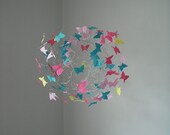 Nursery Butterfly Mobile Baby Mobile Children Mobile Teal and Pink