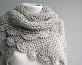 Free Shipping Handmade Beige Triangle  Midi Shawl scarf collar Capelet Cowl Mothers Day gift