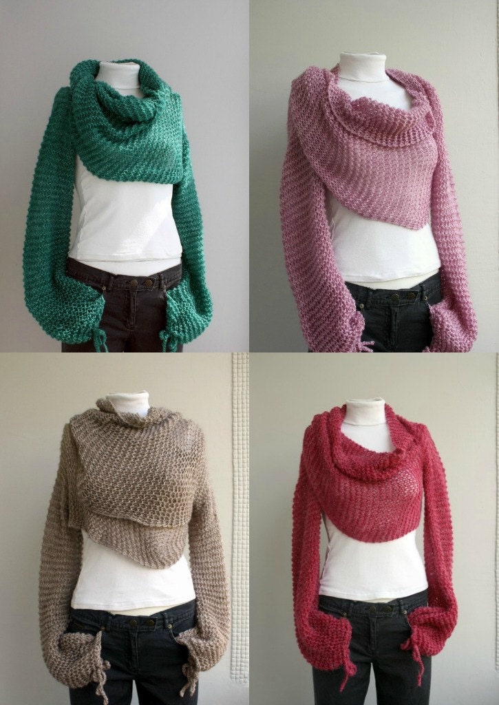 LAST One FREE Shipping  Green Bolero Scarf Shawl Neckwarmer ready to ship Valentines Day Gift Under 100 Handmade Gift For Women Girl Friend