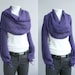 FREE Shipping LOng sleeve Angora wool Purple Bolero Scarf Shawl Neckwarmer  Gift Under 100 For Women  Mothers Day Gift