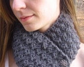 Scarflette with Antique Silver Buttons...You Choose From 42 Colors