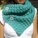 Button Up Cowl Neckwarmer Scarf in Teal - Bamboo Wool Blend
