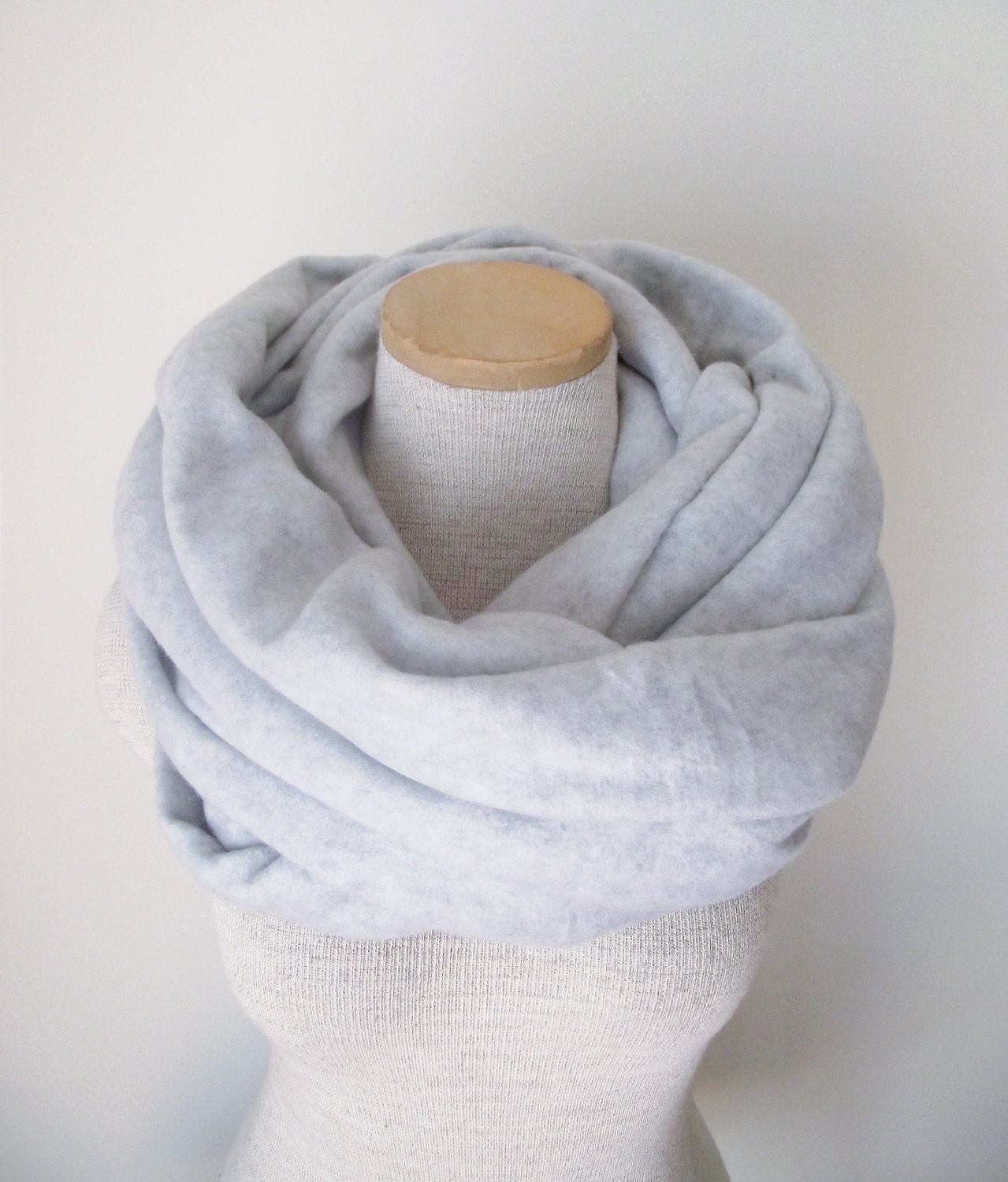 Fleece Infinity Scarf Cowl in Grey Heather - Unisex